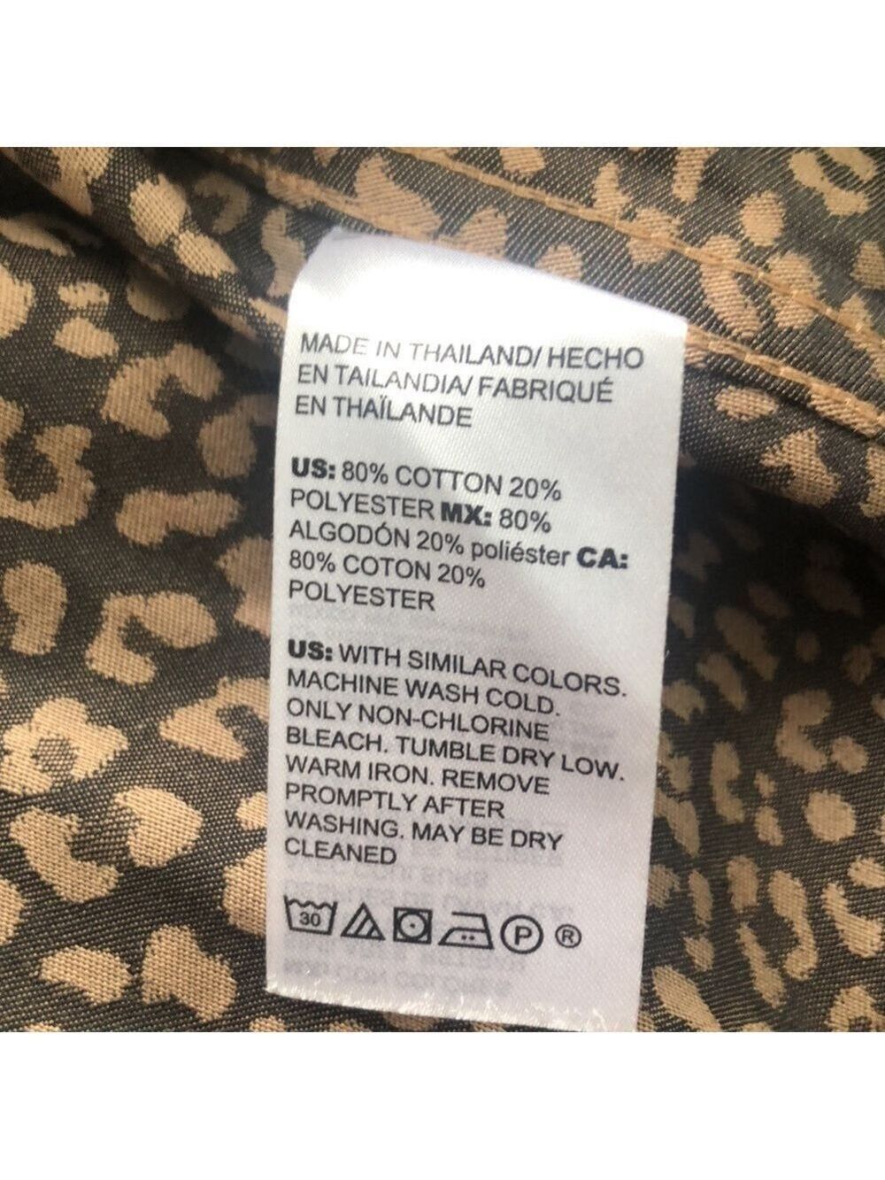 Chico's Animal Print No Iron Coolmax All Season Career Long Sleeve Shirt - Picture 12 of 16